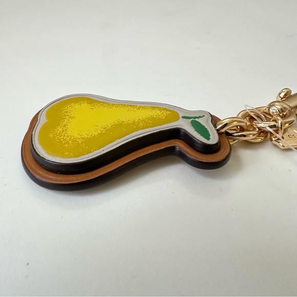 Coach Pear Bag Charm In Signature Canvas Style C8249 - Picture 6 of 10